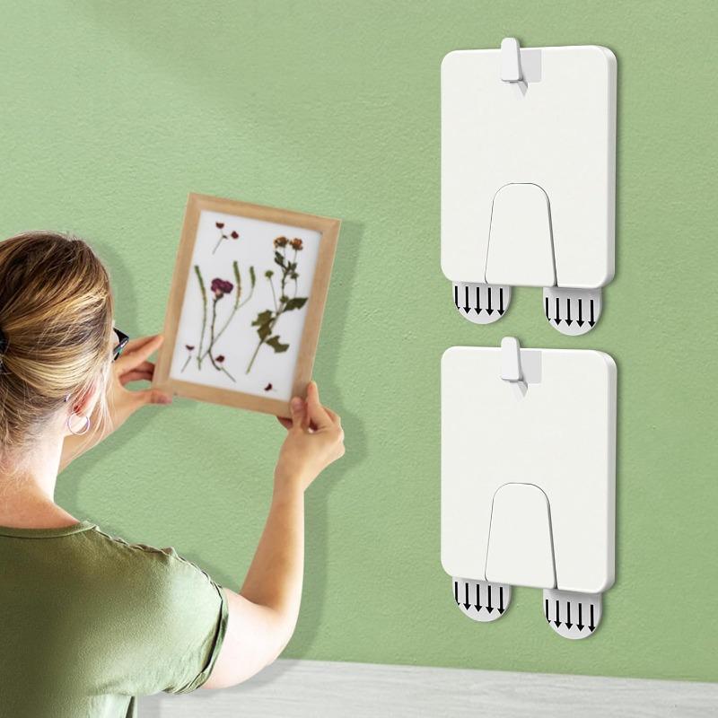 1/20PCS Punch-free Photo Frame Hook Stainless Steel Poster Hanger Sticker Photo Frame Hangers Hang Picture Strong Adhesive Hook