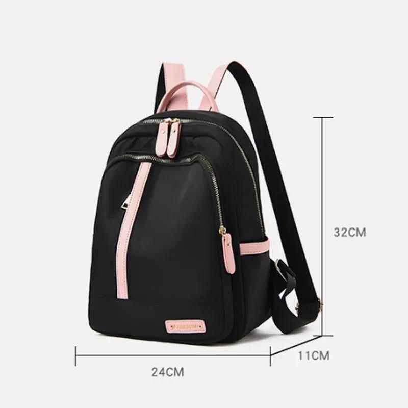 Contrast Color Backpack for Women Large Capacity School Bags for Teenager Waterproof Oxford Travel Rucksack Girls Knapsack Bolsa