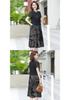 Stylish Chiffon Summer Dress for Middle-Aged & Elderly Women - Short Sleeve, Waist-Cinching Design
