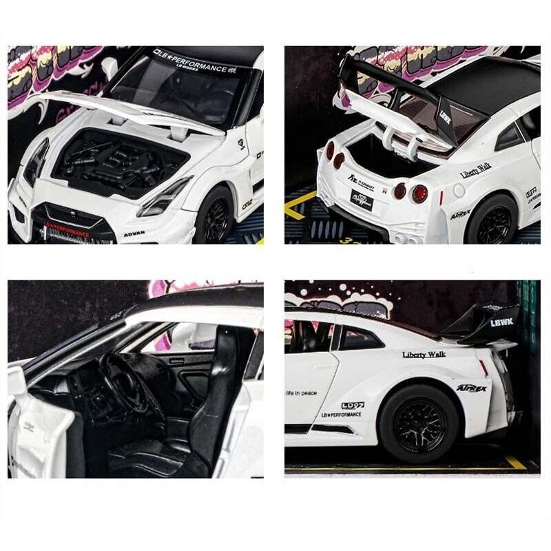 1/32 Skyline Ares Nissan GTR CSR2 Alloy Sports Car Model Diecast Metal Toy Gift