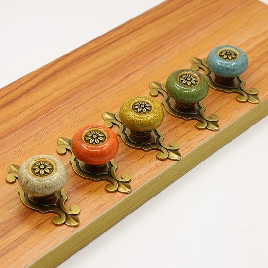 Multi Colors Cabinet Handle Glossy Excellent Antique Mini Dresser Knobs