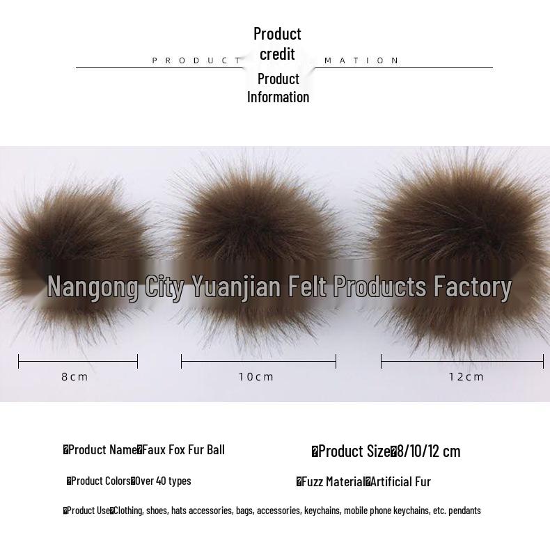 10CM Faux Fox Fur Ball Set - Plush Artificial Fur Balls for DIY Mobile Phone Pendants