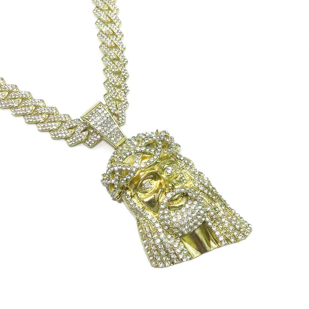 Cuban Chain Hip Hop Men s Necklace with Retro Pharaoh 3D Head Pendant