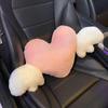 Cute Pink Heart Angel Wing Car Neck Pillow Lumbar Pillow Soft Plush Comfortable Car Seat Cushion Car Seats Interior Decoration