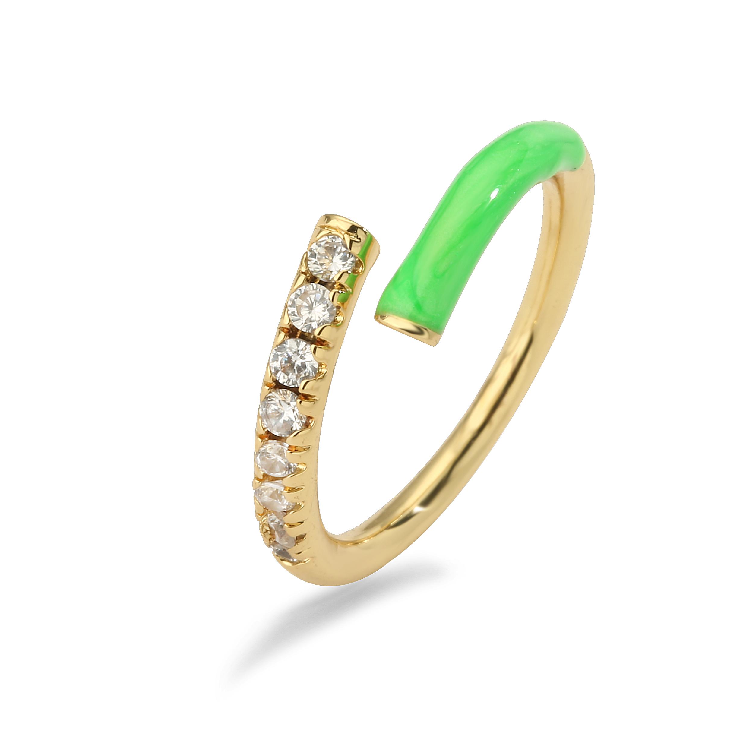 

Summer New Colorful Neon Enamel Open Adjusted Finger Ring For Women Fluorescent Fashion Copper Zircon Zircon resizable