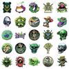 50 Original Personalized Decorative Stickers Green Skull Man Series Non-Repeating Decorative Stickers