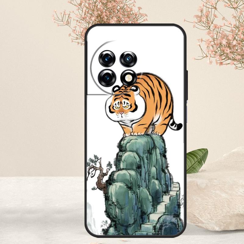 Cartoon Fat Tiger Case For OnePlus 15 R 13T 13 13R 12 12R 11 10R 10T 10 Pro Nord 5 CE 4 2 3 Lite N20 N30 Cover