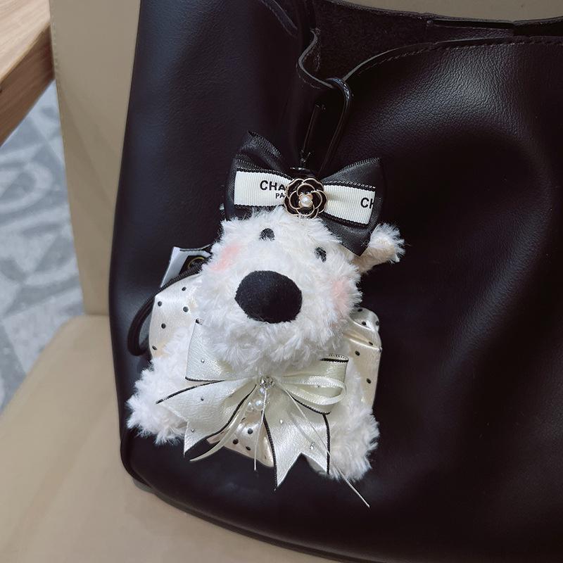 West Highland Puppy Plush Keychain – Cute Cartoon Style Bag Charm