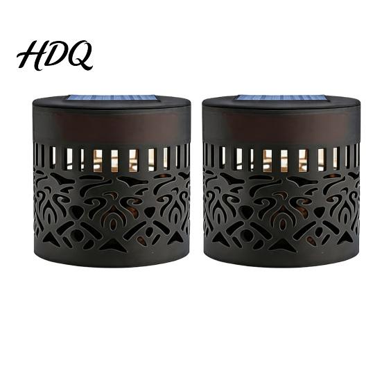 Solar Wall Lamp Lamp Seven Color Changing Projector Light with Hollow Pattern Patio Decorative Light Design IP65 Waterproof for Outdoor Garden Fence