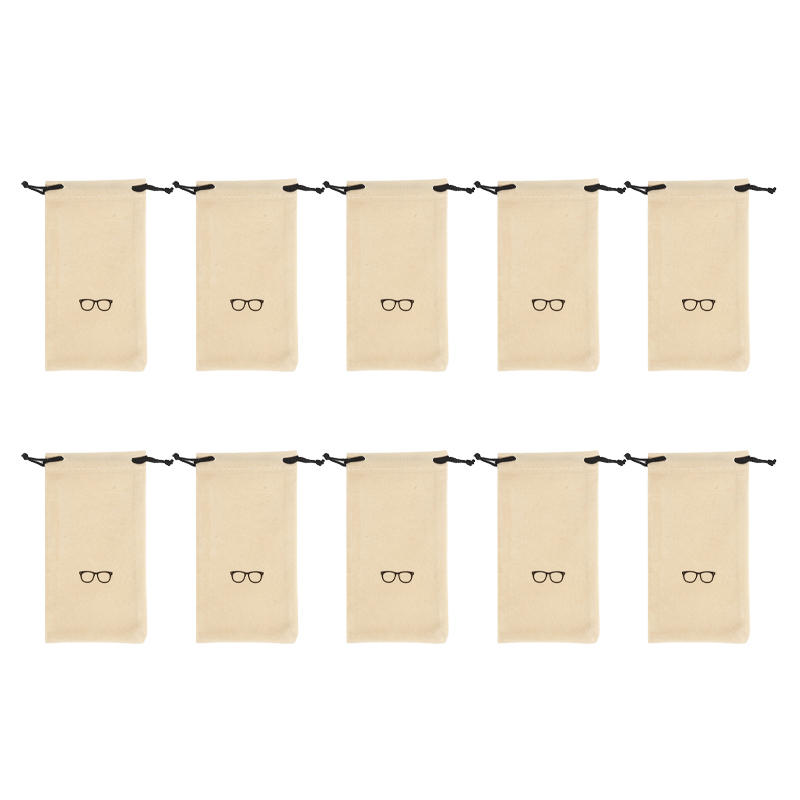 10Pcs Color Glasses Storage Bag for Men and Women Drawstring Drawstring Pocket Trendy Portable Glasses Bag