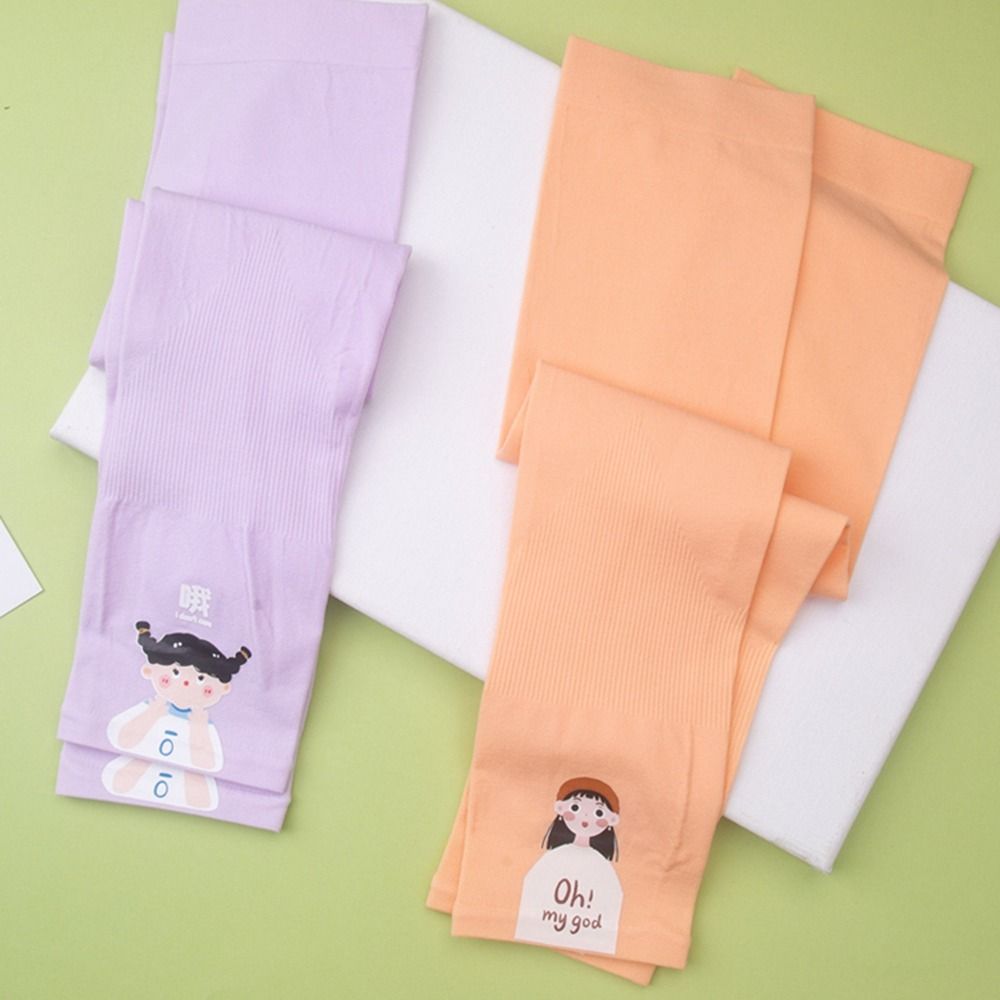Insulation Anti-UV Cartoon Girl Arm Warmers Ice Silk Sleeves Sun Protection Cover Sunscreen Sleeve