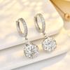 Women S925 Silver Needle Full Crystal Round Ball Ear Buckle Fashion Earrings Jewelry