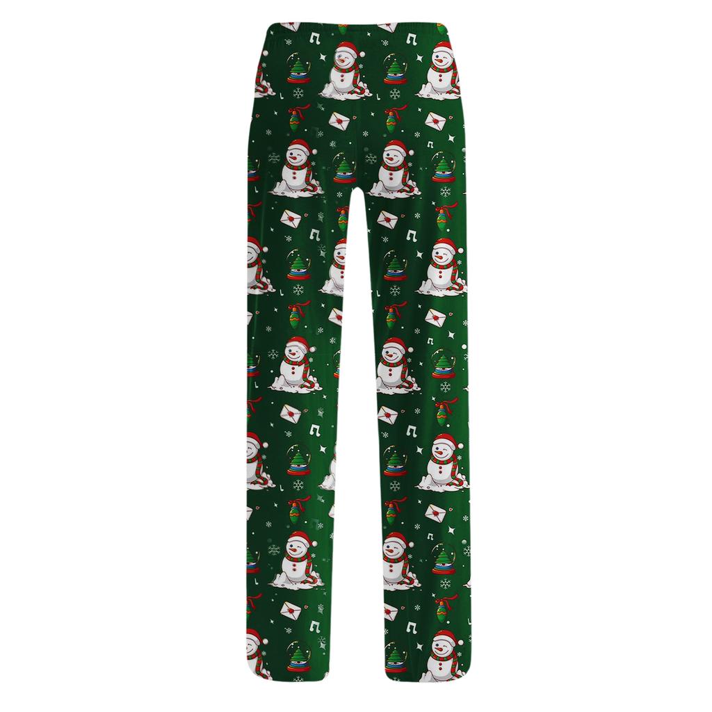 Women's Loose Fit Christmas Print Pajama Pants for Sleep and Casual Home Wear
