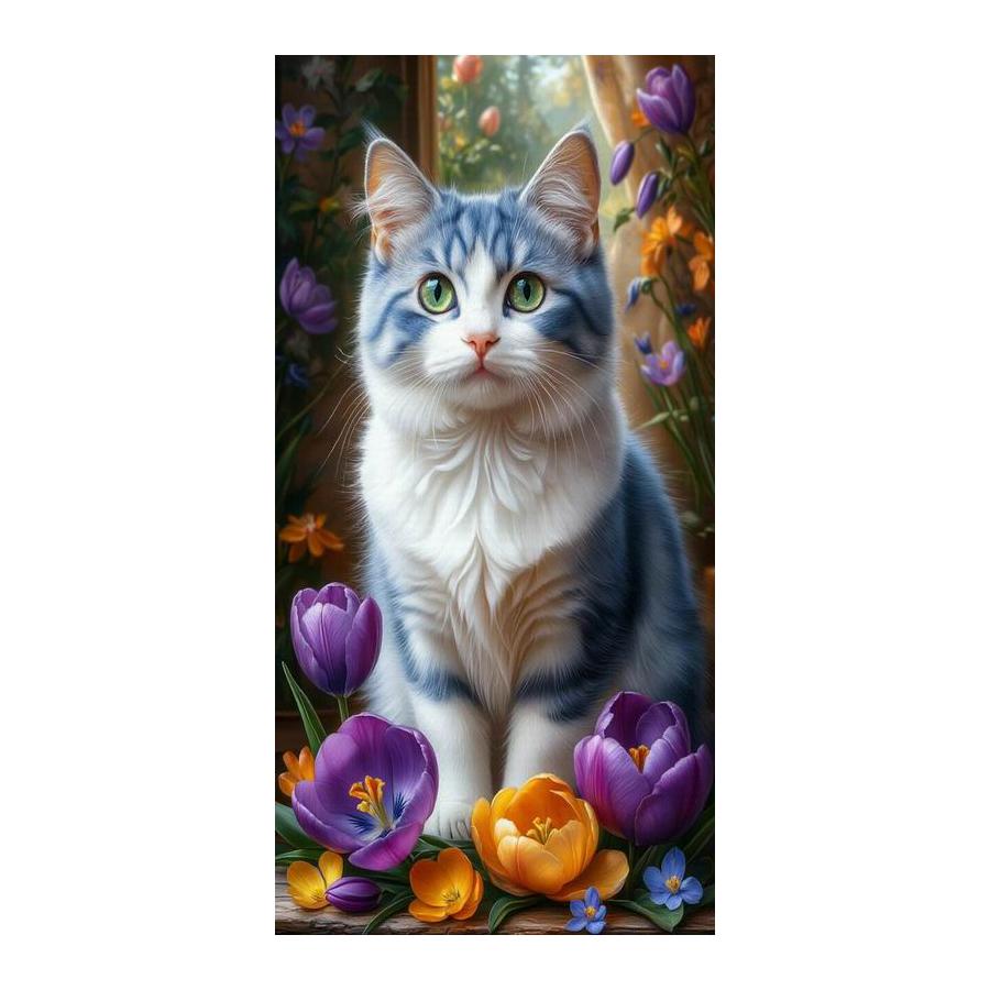 Cat Flower Arge Size Diamond Painting New Collection 2026 Animals Diy Full Square Round Drill Rhinestone Embroidery Mosaic Cross Stitch Kits
