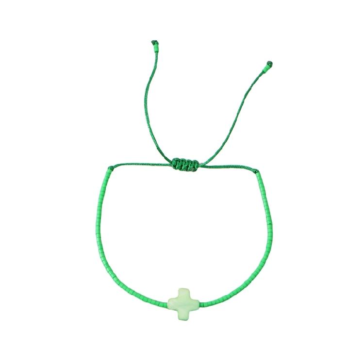 Handcraft Sturdy Beaded Crosses Bracelet With Alloy Charm Adjustable Designs for Trendy Women Bohemian Jewelry