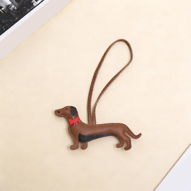 Multipurpose PU Leather Animal Keychain Decoration Dog Key Ring Accessory For Office Commute Or Casual Outings