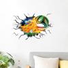 3D Soccer Wall Stickers, Self-Adhesive Soccer Ball Wallpaper Poster, Sports Ball Breakthrough Wall Decals for Boys Bedroom Playroom