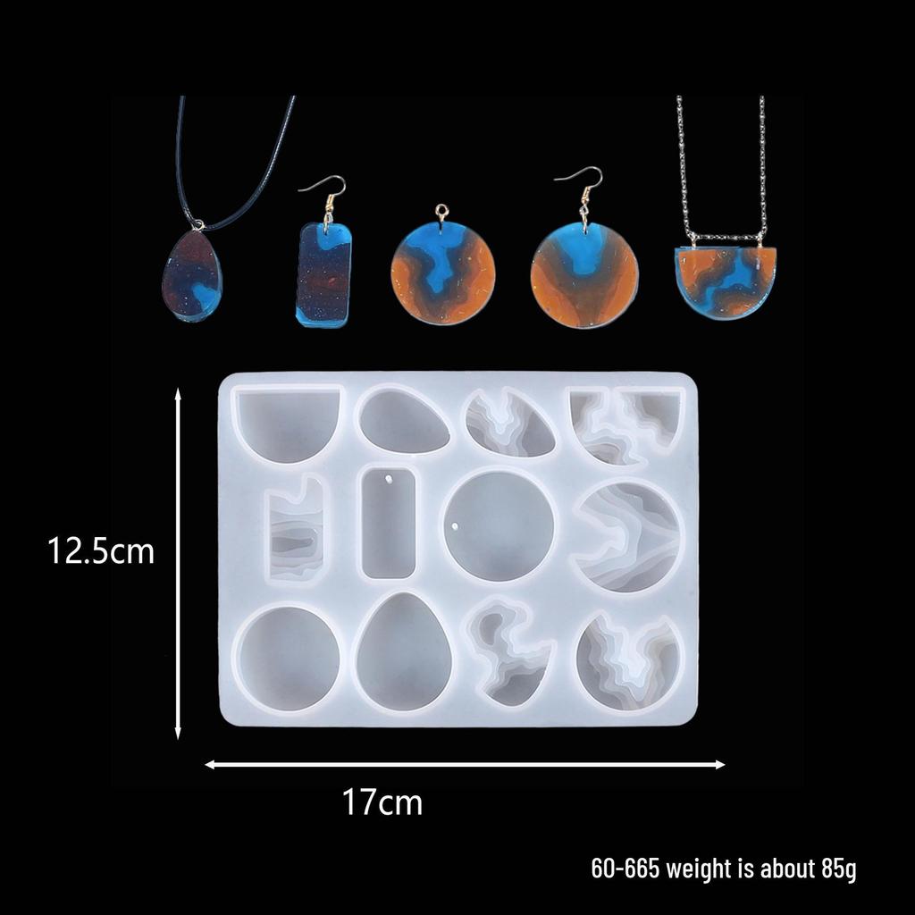 DIY Geometric Silicone Mold for Round, Oval, and Earring Pendants