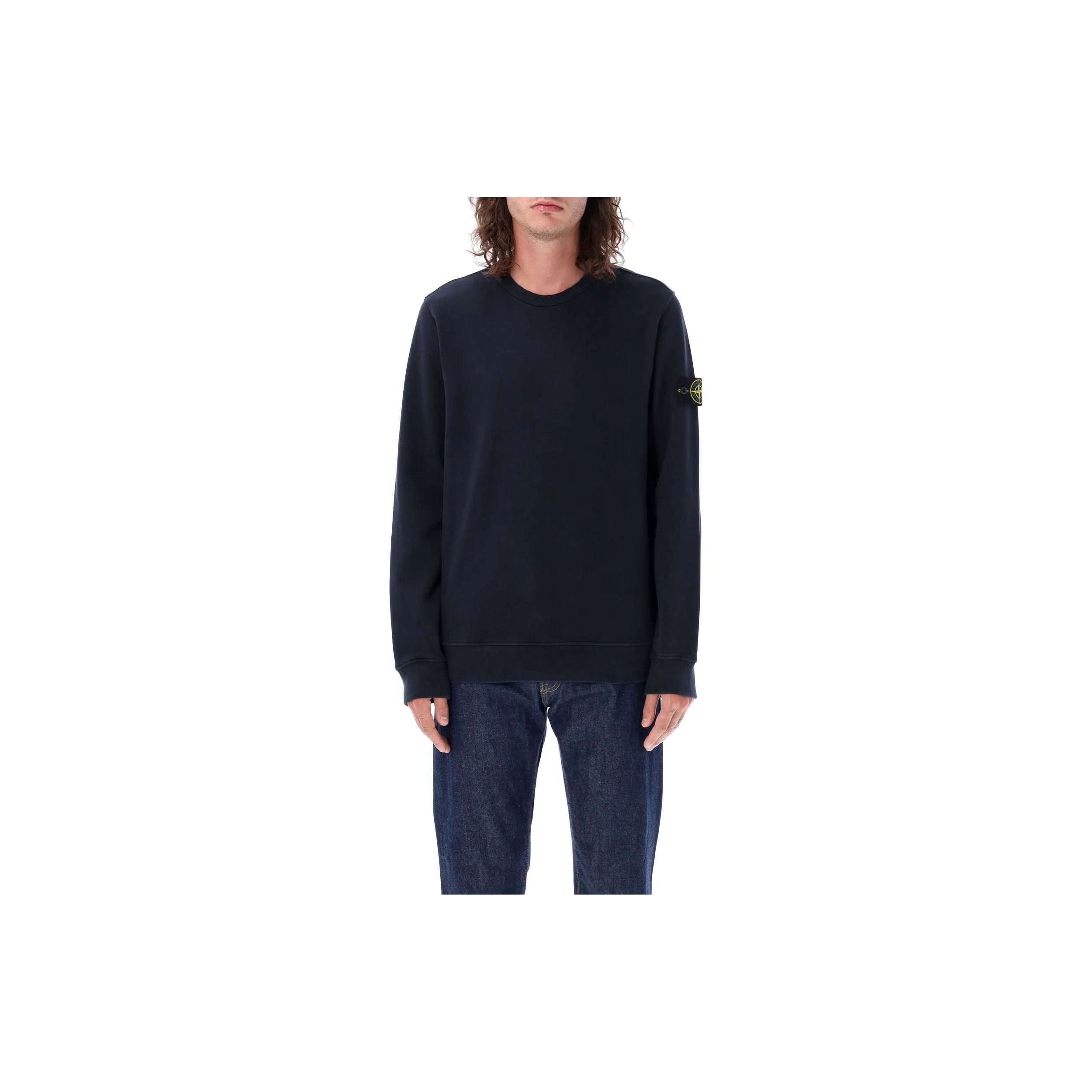 

Stone Island Solid Color Crew Neck Fitted Long Sleeve Sweatshirt Men sweatshirt Blue 791562420V0020 L