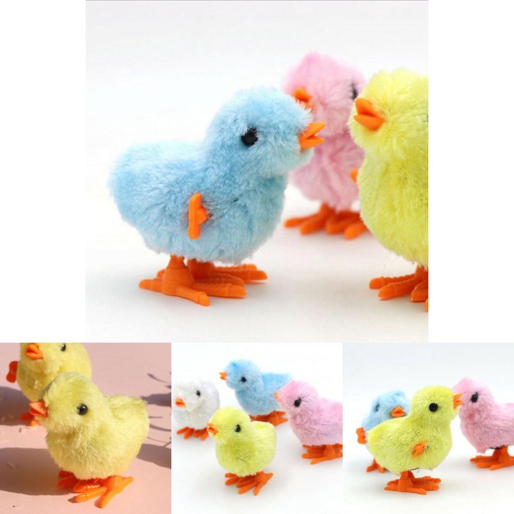 Fluffy Wind-up Chicken Dance Clockwork Plush Kids Toy