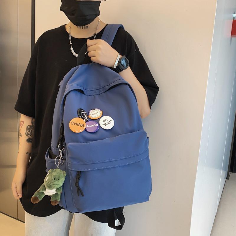 Backpack Men's Simple Large Capacity Travel Backpack Leisure Japanese Junior High School Student High School Student School Bag Student