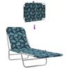 Folding Sun Loungers 2 pcs Steel and Fabric with Leaf Pattern