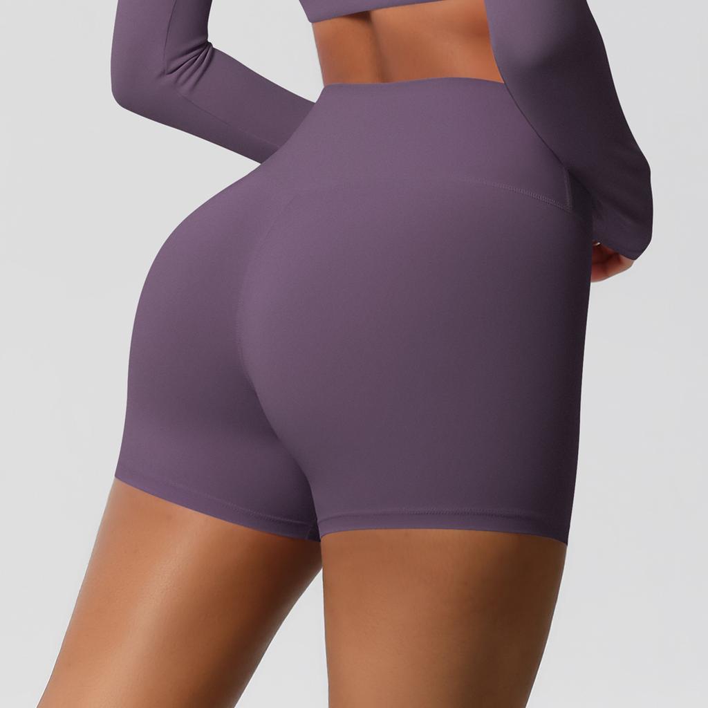 High Waisted Nude Yoga Shorts, Peach Hip Lifting And Abdominal Tightening Tight Pants, Quick Drying, Breathable Running And Fitness Shorts For Women