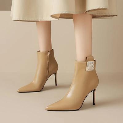 2024 Autumn Sexy Pointed Toe Women's Modern Boots Casual Fashion Stilettos Elegant and Simple Ladies Commuting Office Shoes