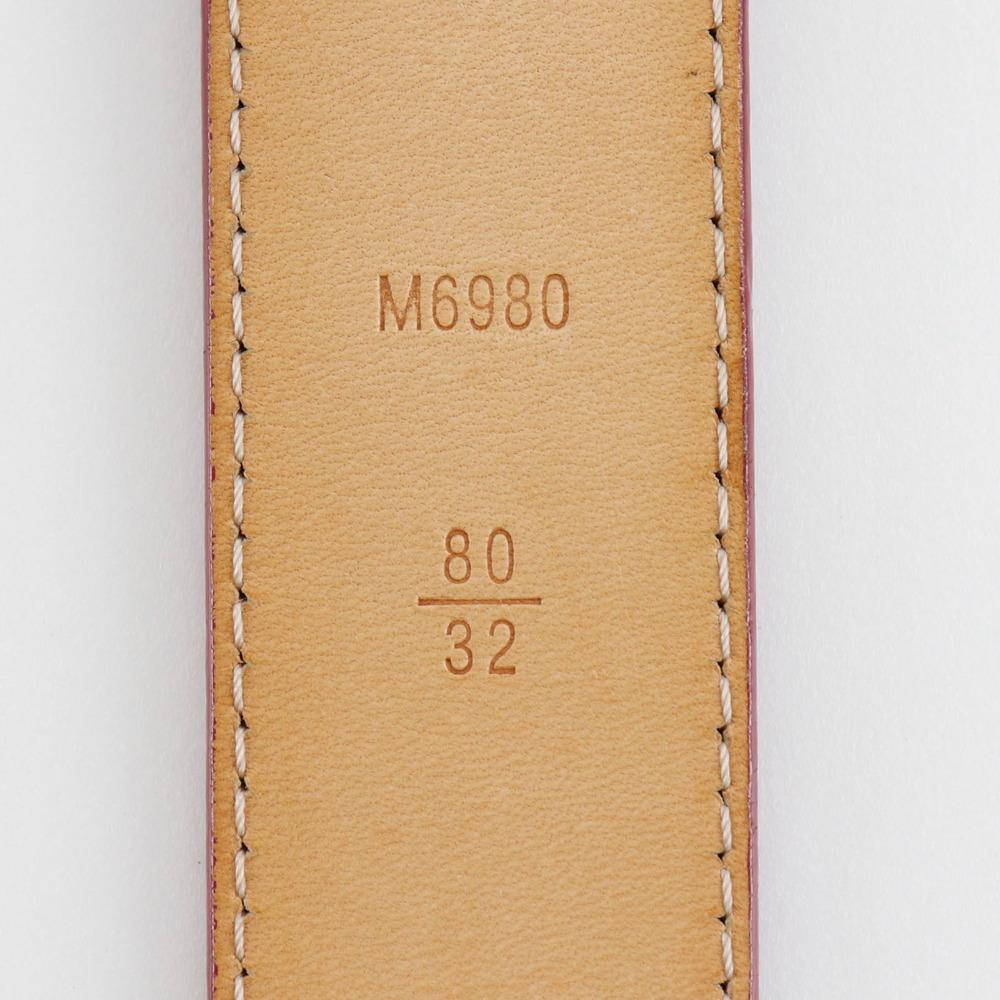 Louis Vuitton Ceinture Belt M6980 Pomdamul Red Monogram Vernis Women Used