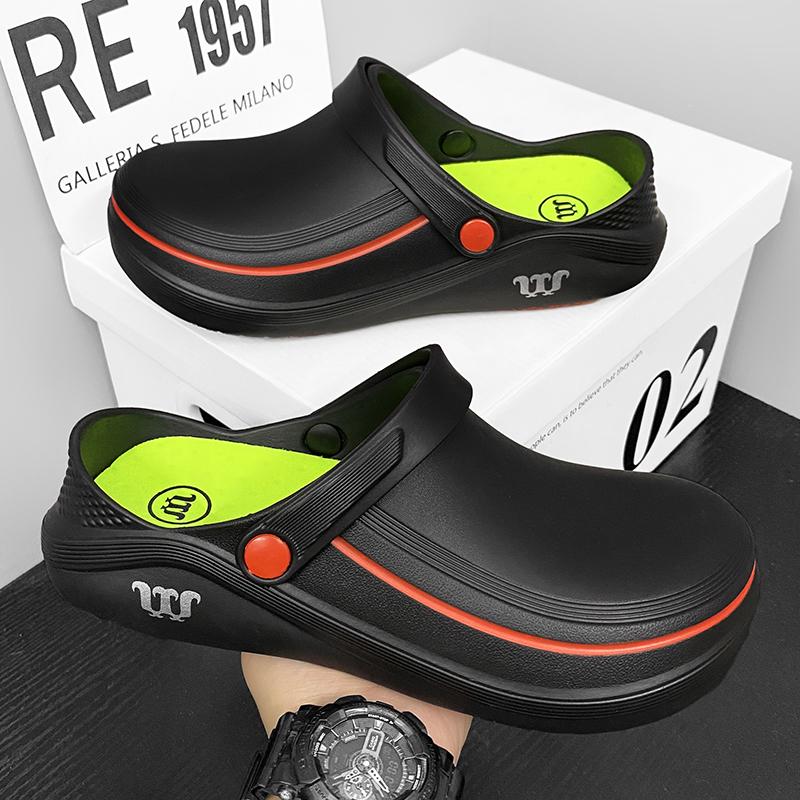 Mode Hohe Qualität Herren Sandalen Ölfest Kochsandale Lässig Herren Rutschfest Wasserdicht Schuhe für Herren Schmutzabweisend Herren Outdoor Arbeitsschuh