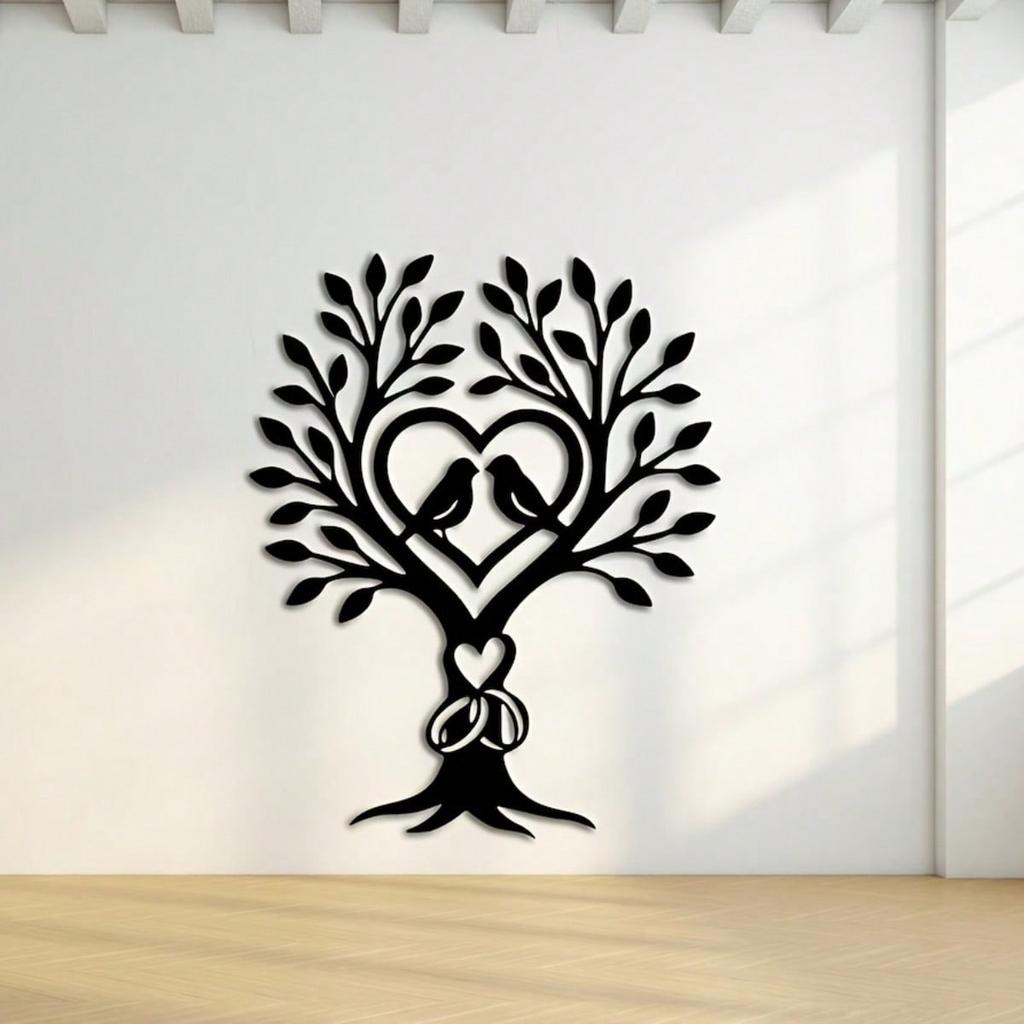 Heart Shaped Tree Metal Wall Art Romantic Wedding Gift Engagement Home Decor