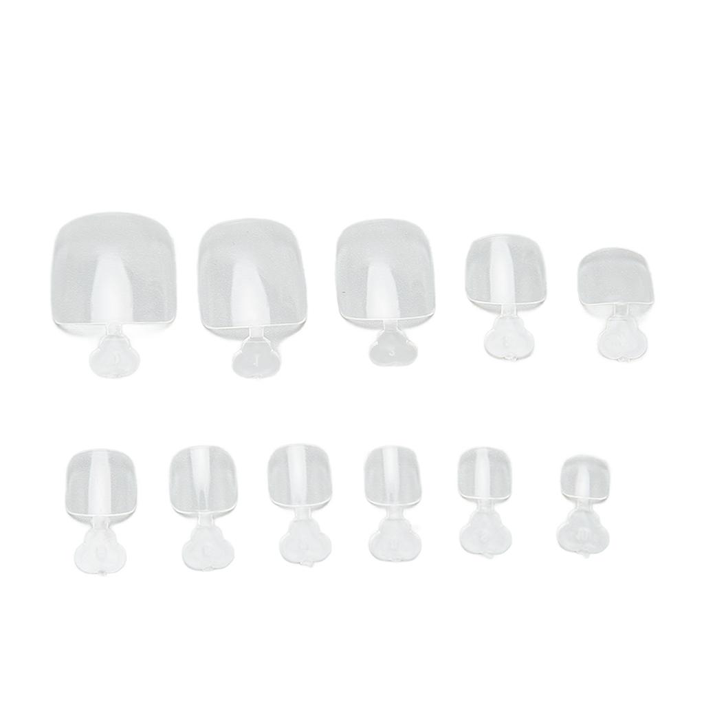 550pcs False Toenail Tips Full Cover Clear Artificial Ultrathin Multi Size Breathable Toe Nail Tips with Storage Box