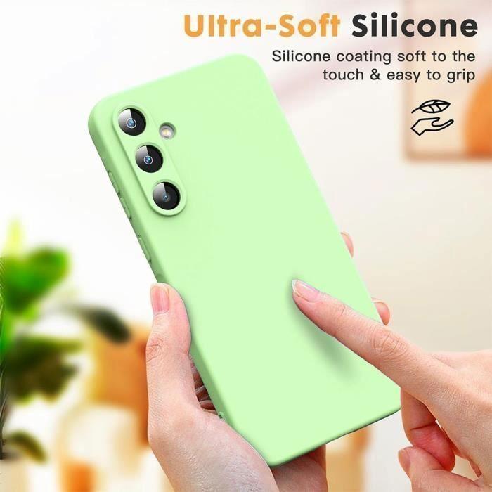 Case - Booling - for Samsung Galaxy A55 5G - Ultra Thin Silicone - Shockproof - Green - 2 Tempered Glass