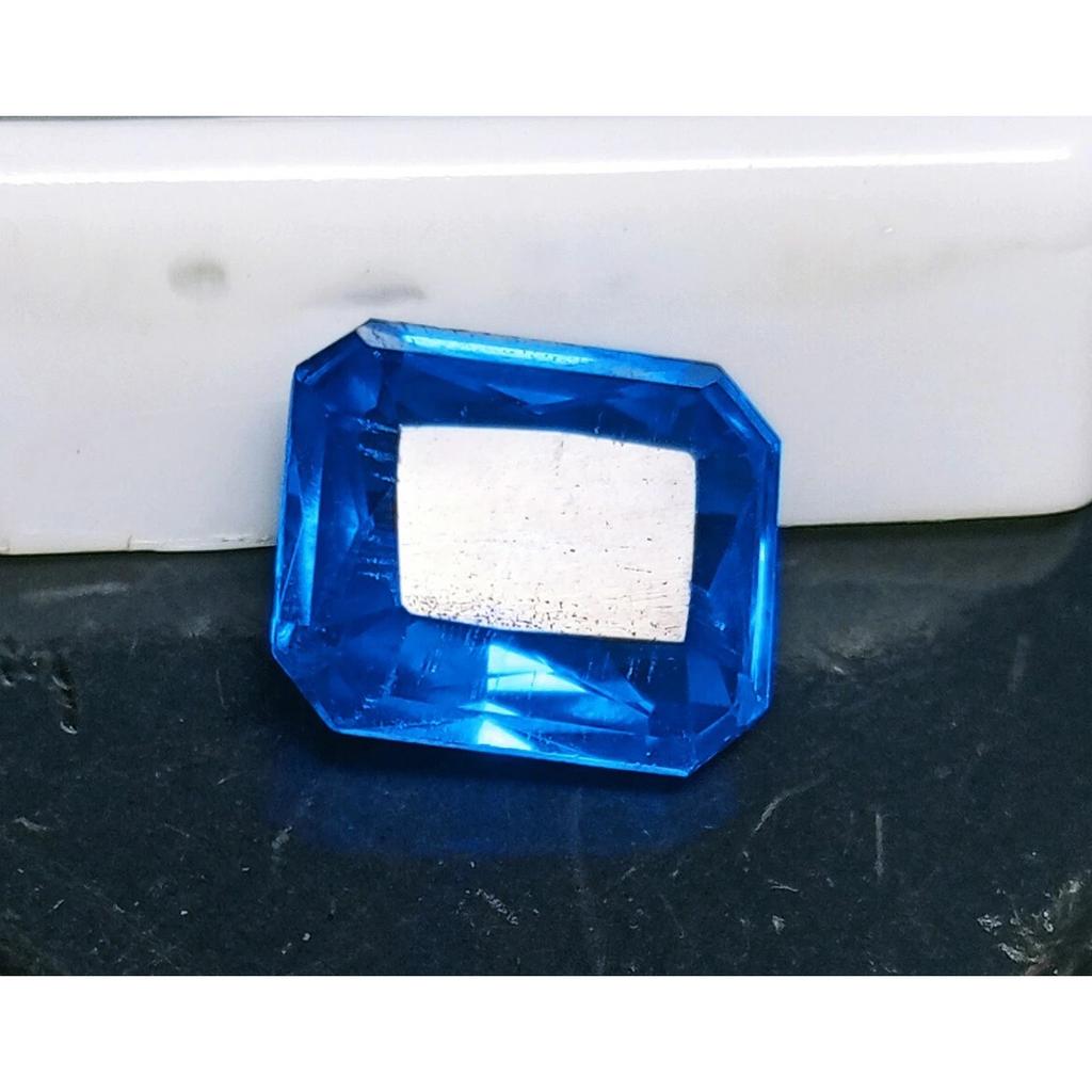 Emerald Cut Natural London Blue Topaz 7-8 Ct Beautiful Certified Loose Gemstone