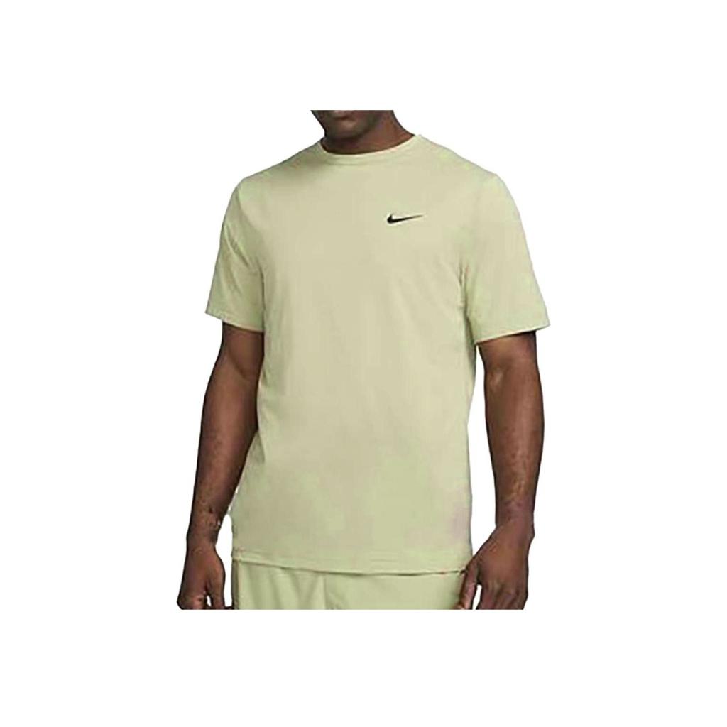 Nike Dri-Fit UV Hyverse Solid Color Sports Casual Round Neck Short Sleeve T-Shirt Men Tops Yellow DV9840-276