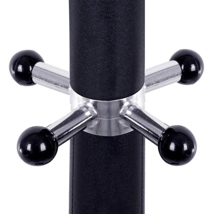 Porte Manteaux - SPRINGOS - 176 Cm - Noir - 14 Crochets - Base En Marbre