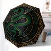 Green Serpent Circle Rug: Unique Decorative Mat with Intricate DesignUmbrella, Portable 3-Fold Compact Umbrella for Men & Women Gift