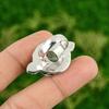 Natural Black Rutile Gemstone 925 Silver Promise Flower Ring Size 7 For Women