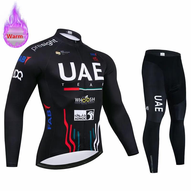 Echipament Ciclism Iarnă Echipa EAU 2025 Fleece Termic Set Tricou Ciclism Bicicletă Haine MTB Uniforme Bicicletă Rutieră Ropa Ciclismo Iarnă