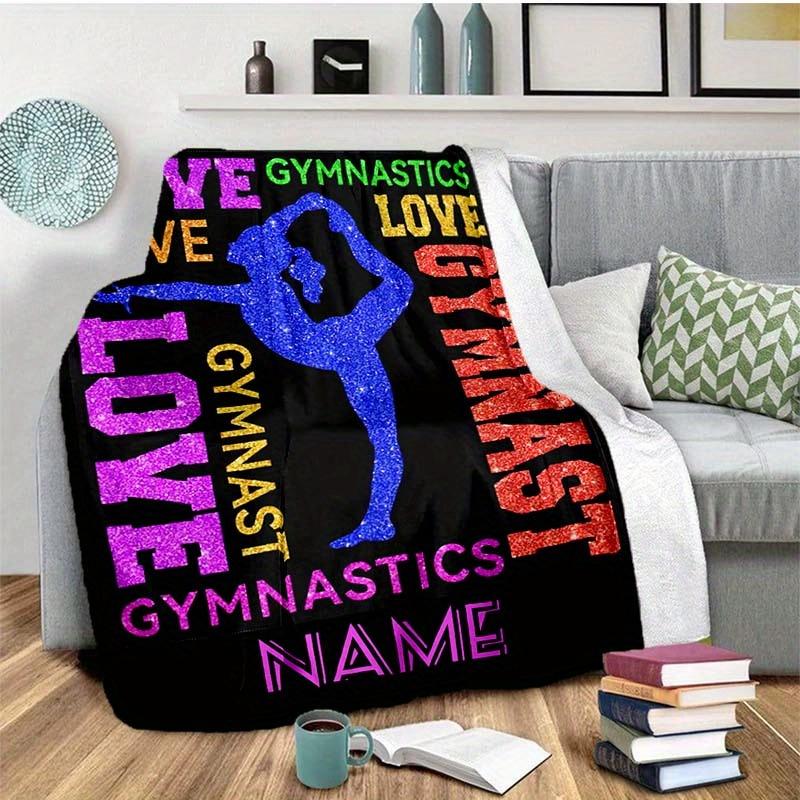 Gymnastics Customize Your Name Blanket Used For Chair Office Sofa Bed Camping Soft And Warm Giving Friends And Relatives Birthday Graduation Gift
