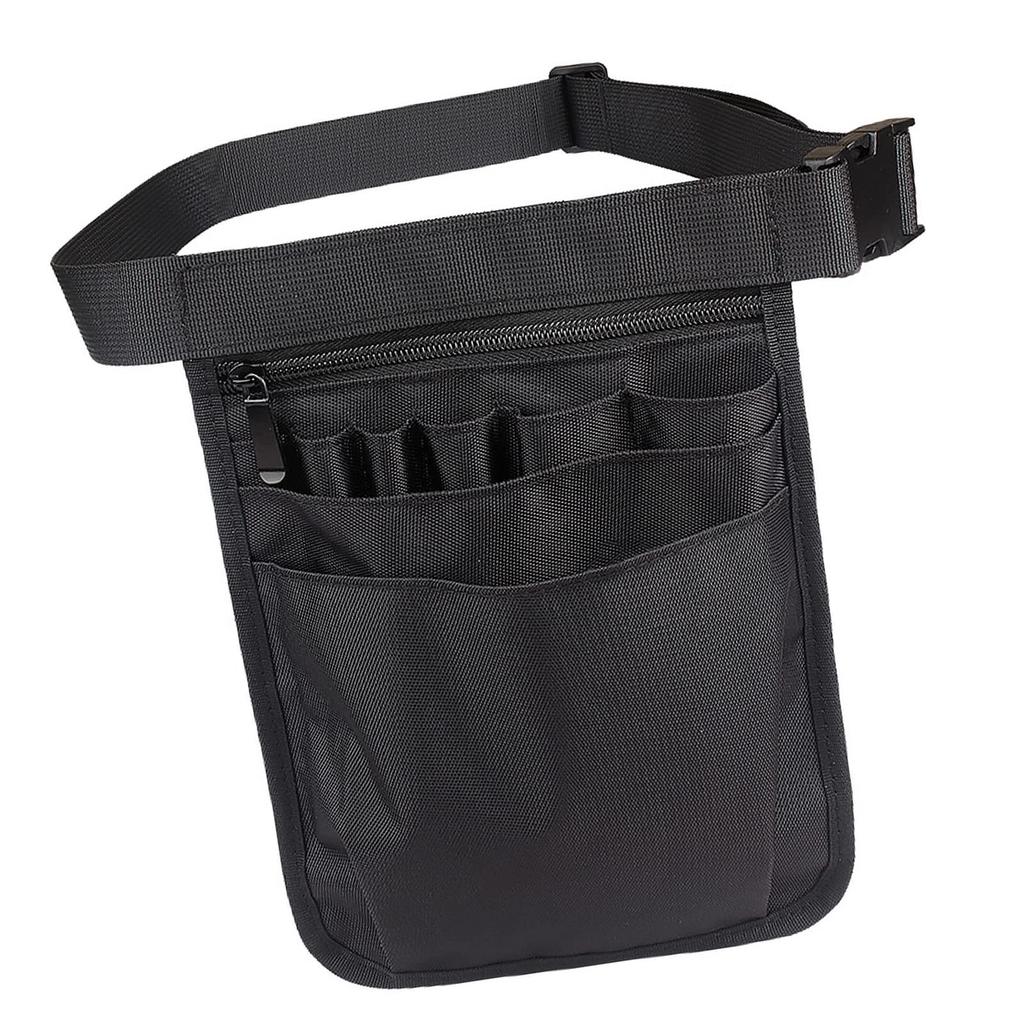 Samcos Nylon Waist Pouch Tool Bag for Apron Waist Bag with Pockets Childcare/Work, Bag, Belt, Multi-functional (Black)