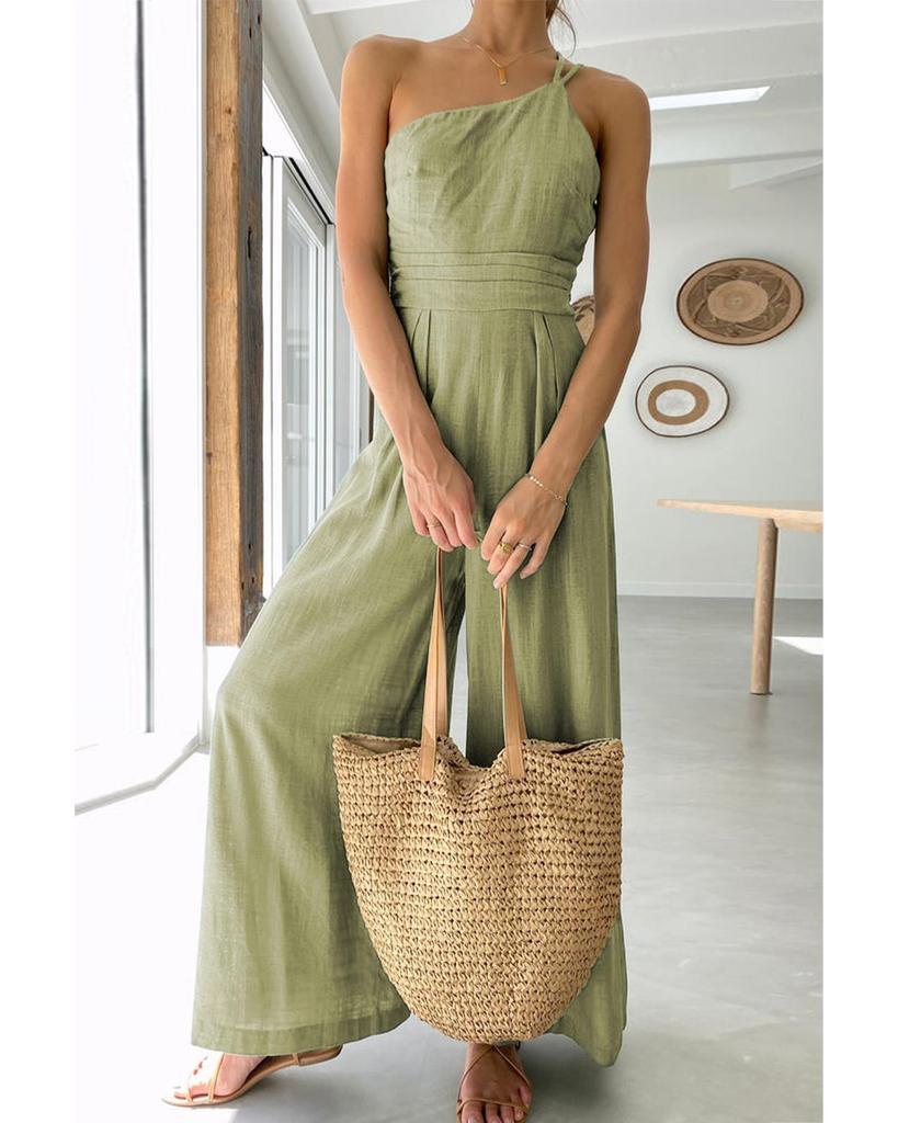Azura Exchange One-Shoulder Wide Leg Jumpsuit