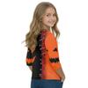 Girls Halloween Pumpkin Witch Print Long Sleeve Neck Casual Tee