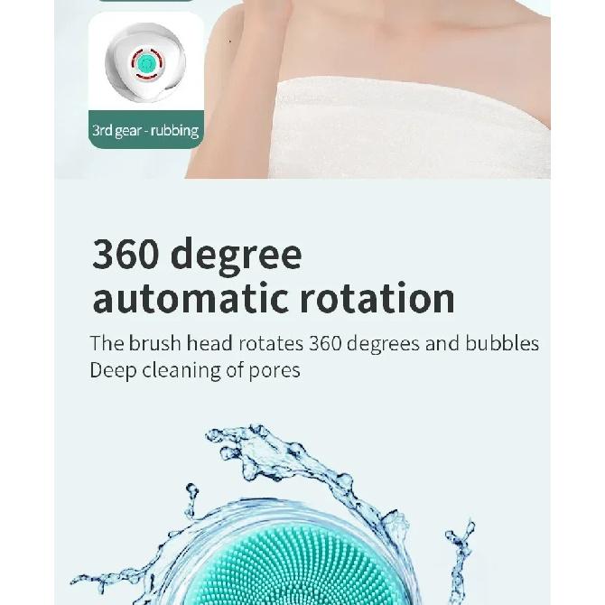 Auto Rotating Electric Waterproof Massage Shower Brush Multi-function Silicone Massage Bath Brush with 5 Large Brush Heads