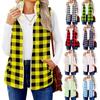 Women's Checked Print Fashionable And Warm Fleece Cardigan Vest Jacket