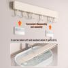 No-Drill Wall-Mounted White Kitchen Hook Rack for Pots, Lids, and Utensils