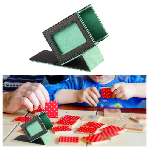 amleso Trading Card Deck Case, PU Leather Storage Box for Trading Cards and Card Decks, Green