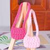 1/12 Doll Plush Knitted Shoulder Bag Crossbody Bag Doll Mini Dress Up Accessories Dollhouse Decor Kid Pretend Play Toys