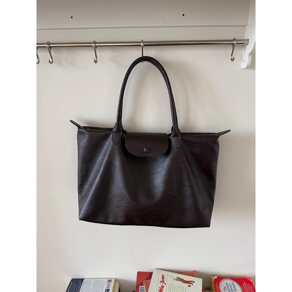 IELGY Ladies Tote Bag Large Capacity Commuter Black Portable Short-distance Travel Bag Lightweight Waterproof
