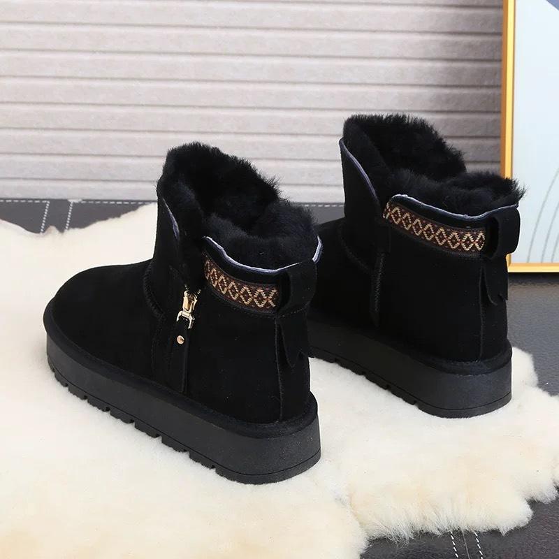 

Женские зимние сапоги, новые, зимние, бархатные, с утолщенной подошвой, на платформе, хлопковые сапоги, тренд 40 чёрный